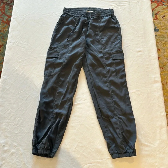 Margaret O'Leary pull on cargo joggers pants 100% Tincel gray‎ XS EUC - Picture 1 of 5
